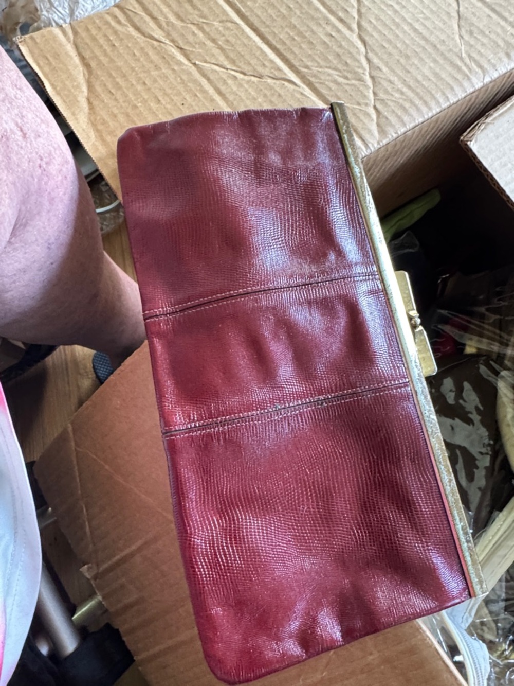 PURSE- FLAT ENVELOPE STYLE Animal Skin Look. SNAP closure